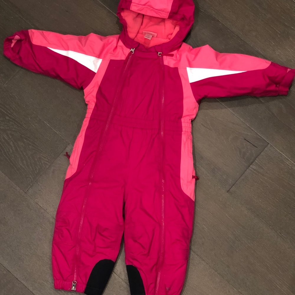 Girls pink full snow suit